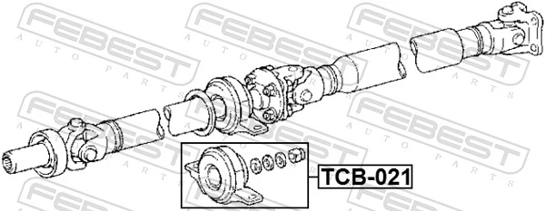 Bearing, propshaft centre bearing TCB-021