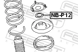 Rolling Bearing, suspension strut support mount NB-P12
