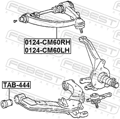 Control/Trailing Arm, wheel suspension 0124-CM60LH