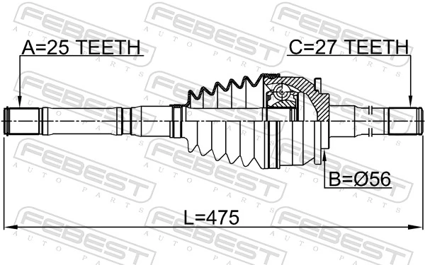 Joint Kit, drive shaft 2214-K2500
