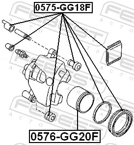Piston, brake caliper 0576-GG20F