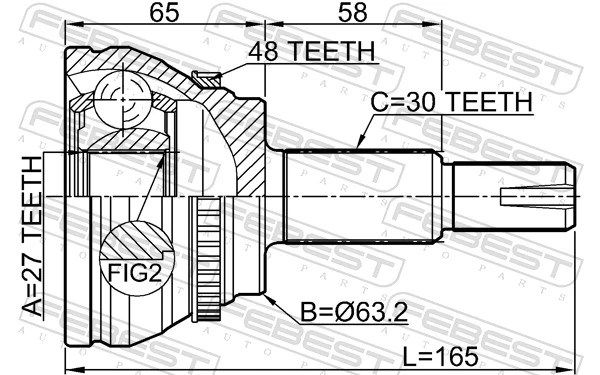 FEBEST 0110-CLR30A48 Joint Kit, drive shaft