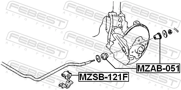 Mounting, stabiliser bar MZSB-121F