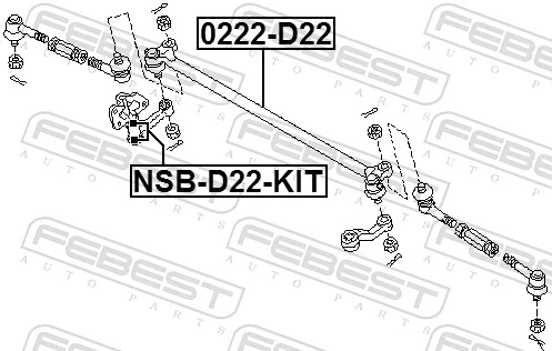 Bush, steering arm NSB-D22-KIT