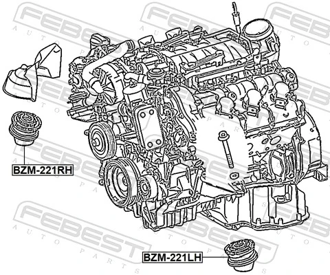 Mounting, engine BZM-221RH