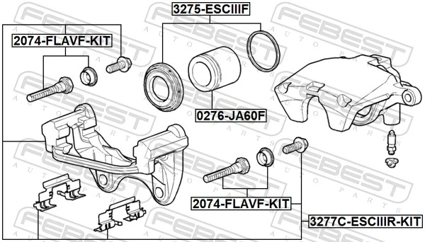 Brake Caliper Bracket Set 3277C-ESCIIIR-KIT