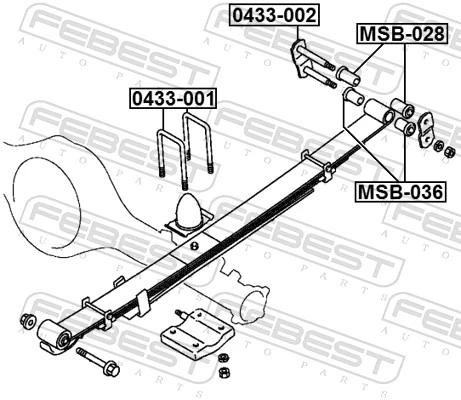 Mounting Kit, leaf spring 0433-001