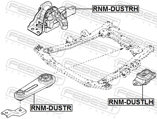 Mounting, manual transmission RNM-DUSTLH