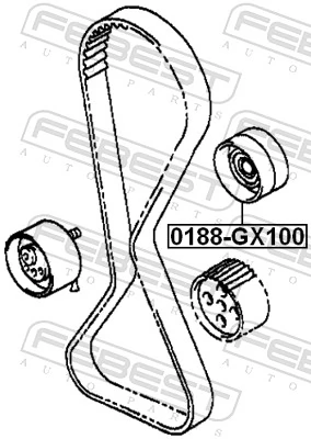 FEBEST 0188-GX100 Deflection/Guide Pulley, timing belt