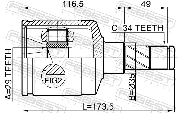 FEBEST 1111-ESP Joint Kit, drive shaft