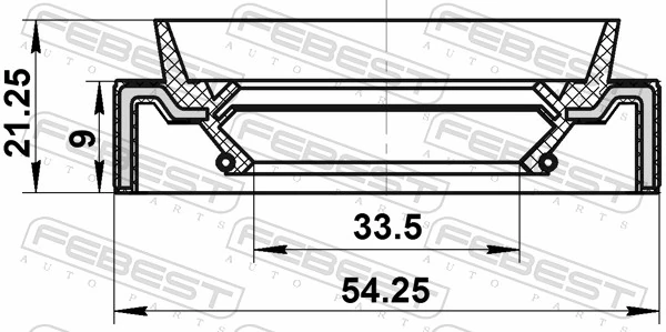 FEBEST 95JAS-32540921R Shaft Seal, drive shaft