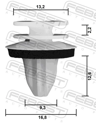 FEBEST 88570-028 Retaining Clip, door panel