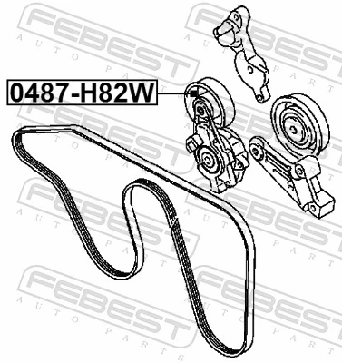 FEBEST 0487-H82W Tensioner Pulley, V-ribbed belt