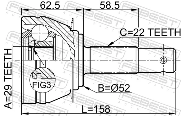 Joint Kit, drive shaft 1110-006