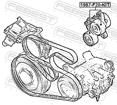 Tensioner Pulley, V-ribbed belt 1987-F20-KIT