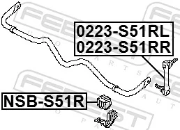 FEBEST 0223-S51RR Link/Coupling Rod, stabiliser bar