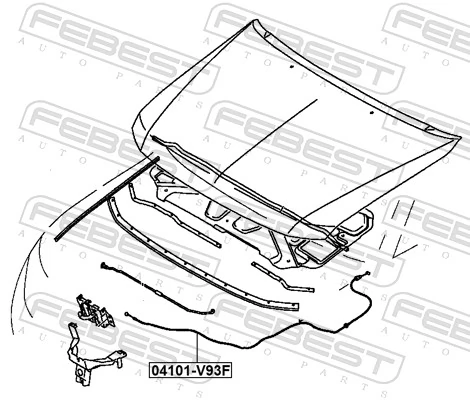 FEBEST 04101-V93F Bonnet Cable