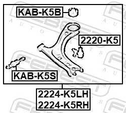 Mounting, control/trailing arm KAB-K5B