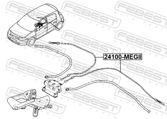 Cable Pull, parking brake 24100-MEGII