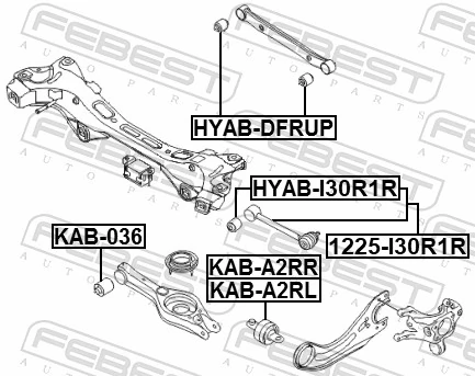 Control/Trailing Arm, wheel suspension 1225-I30R1R