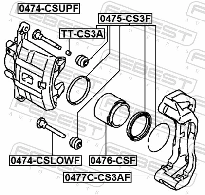 Piston, brake caliper 0476-CSF
