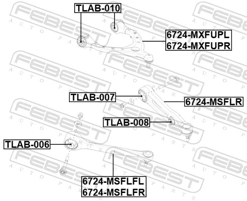 Control/Trailing Arm, wheel suspension 6724-MXFUPR