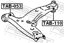 Mounting, control/trailing arm TAB-110