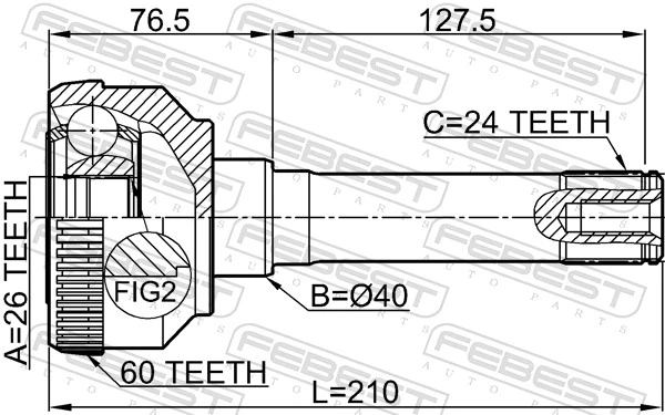 Joint Kit, drive shaft 2910-DEF