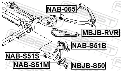 Mounting, control/trailing arm NAB-S51M