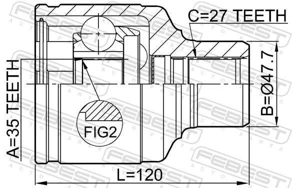 FEBEST 1411-REXI Joint Kit, drive shaft