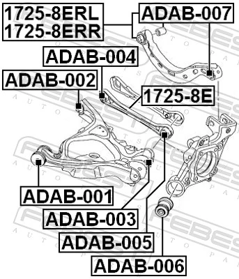 Mounting, control/trailing arm ADAB-005