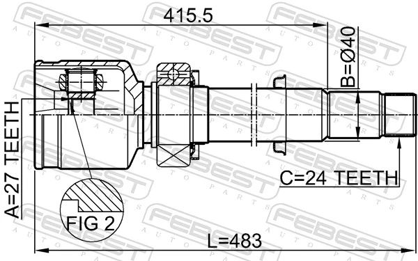 Joint Kit, drive shaft 0111-GSV40RH