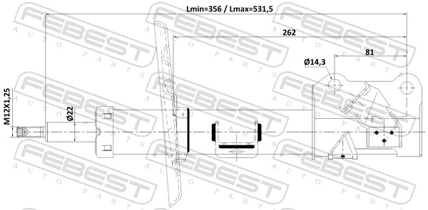 FEBEST 02110-012FL Shock Absorber