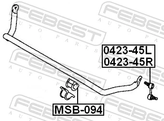 Mounting, stabiliser bar MSB-094