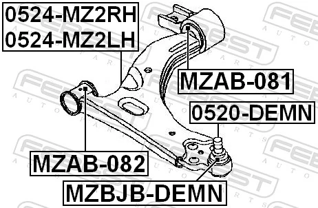 Control/Trailing Arm, wheel suspension 0524-MZ2LH