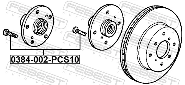 FEBEST 0384-002-PCS10 Wheel Stud