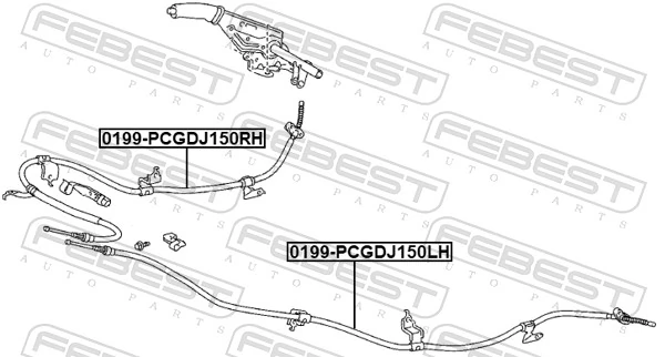 FEBEST 0199-PCGDJ150RH Cable Pull, parking brake