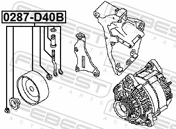 Tensioner Pulley, V-ribbed belt 0287-D40B