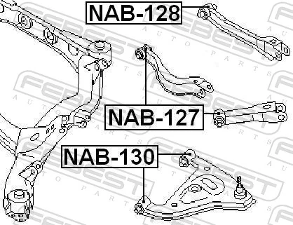 FEBEST NAB-127 Mounting, control/trailing arm