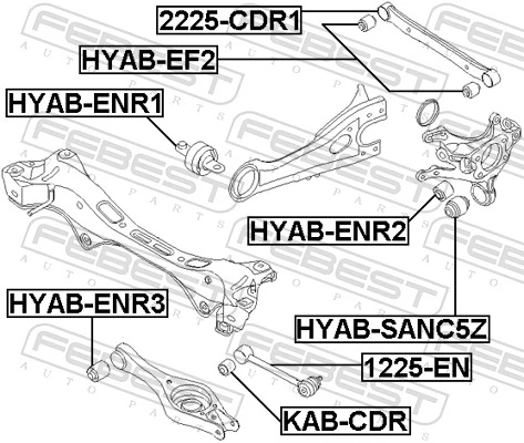 Mounting, control/trailing arm KAB-CDR