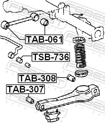 FEBEST TSB-736 Mounting, stabiliser bar