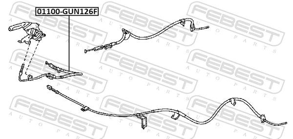 FEBEST 01100-GUN126F Cable Pull, parking brake