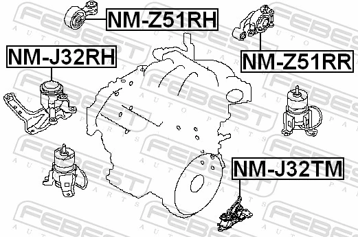 FEBEST NM-J32TM Mounting, automatic transmission