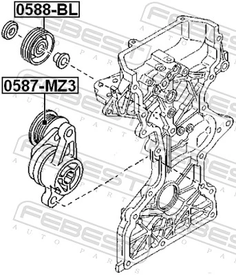Deflection/Guide Pulley, V-ribbed belt 0588-BL