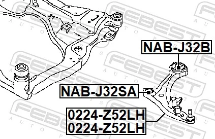 Control/Trailing Arm, wheel suspension 0224-Z52RH