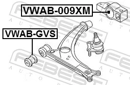 Mounting, control/trailing arm VWAB-009XM