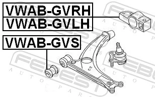 Mounting, control/trailing arm VWAB-GVS