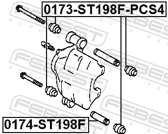FEBEST 0174-ST198F Guide Bolt, brake caliper