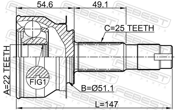Joint Kit, drive shaft 1010-CBT