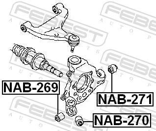 FEBEST NAB-269 Mounting, control/trailing arm